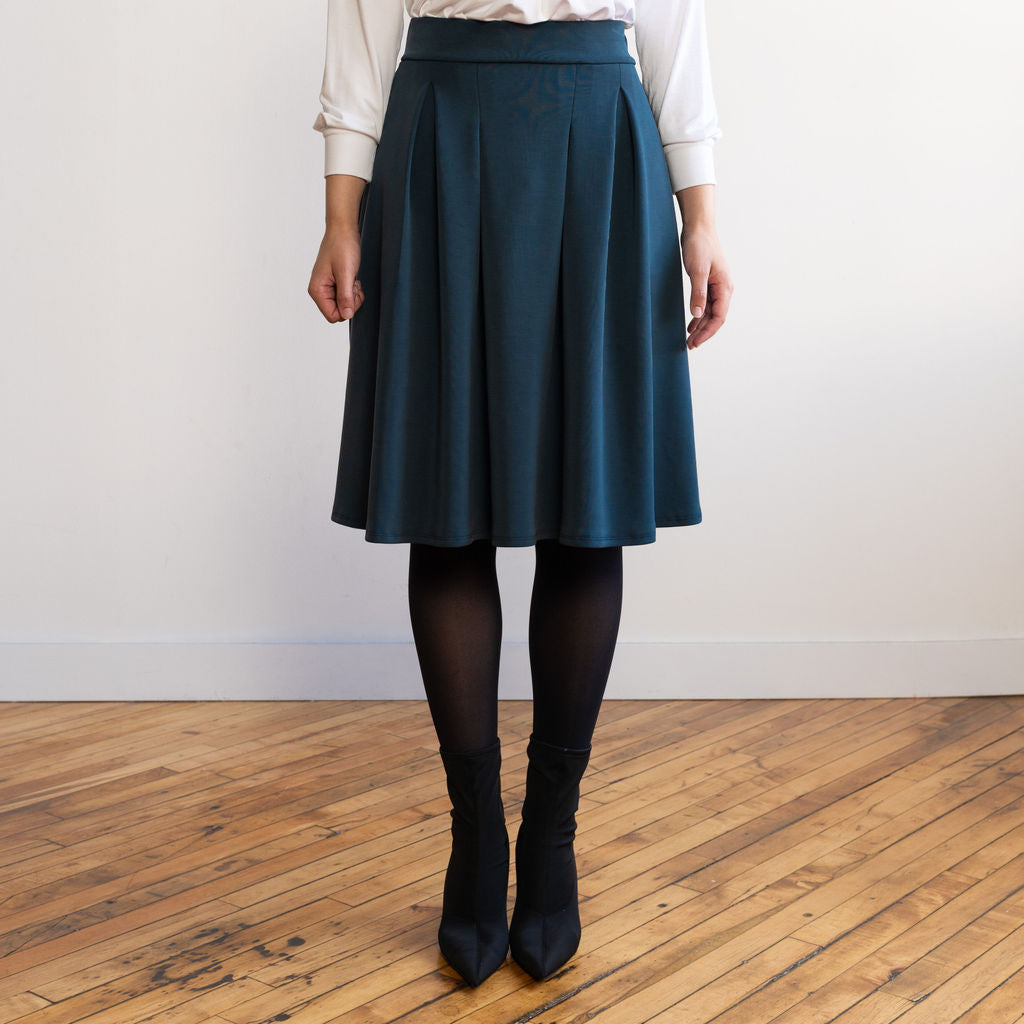 Women's Ponte Knit A-Line Skirt with Pockets