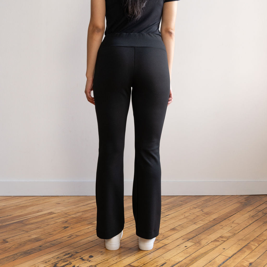 QWANG Black Flare Yoga Pants for Women, Crossover Buttery Soft