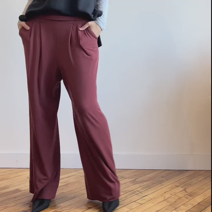 Women's High-Rise Wide Leg Linen Pull-On Pants - A New Day™ Black XL